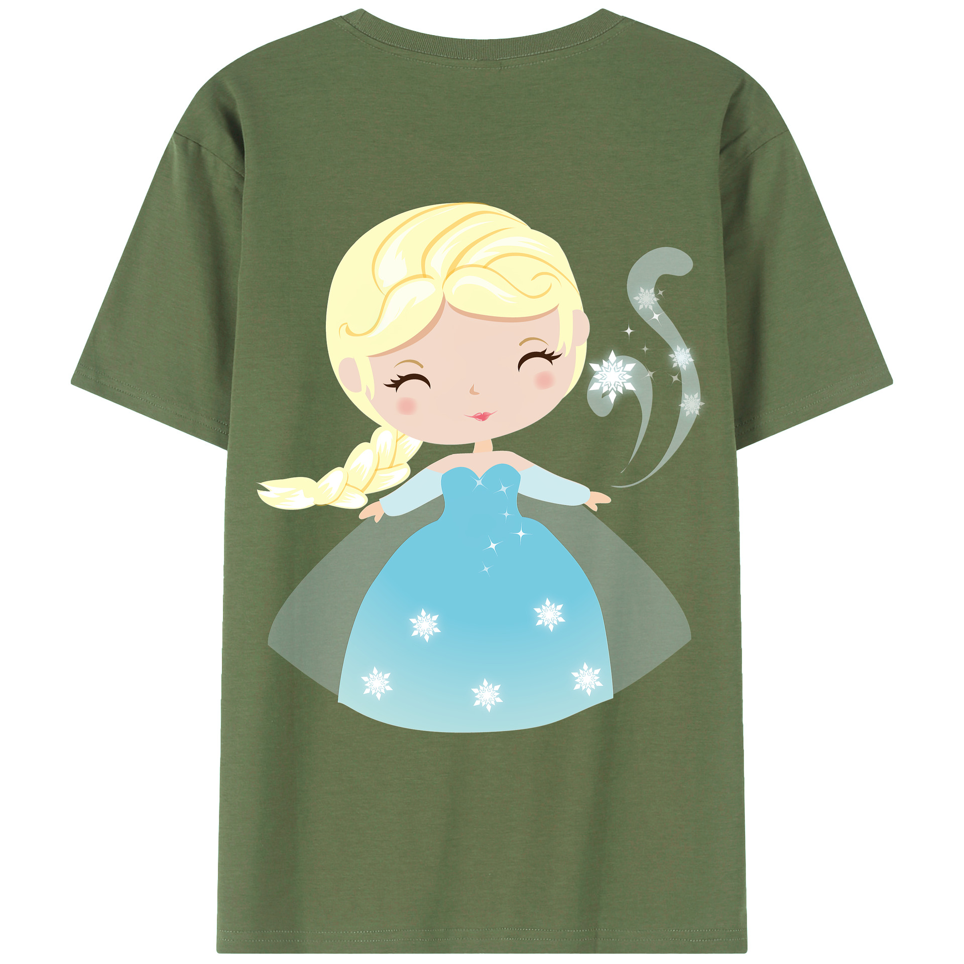 （画像用） アナと雪の女王 アンナ エルサ Frozen Anna Elsa 綿100％ メンズ半袖Tシャツ（バックプリント） 通気性